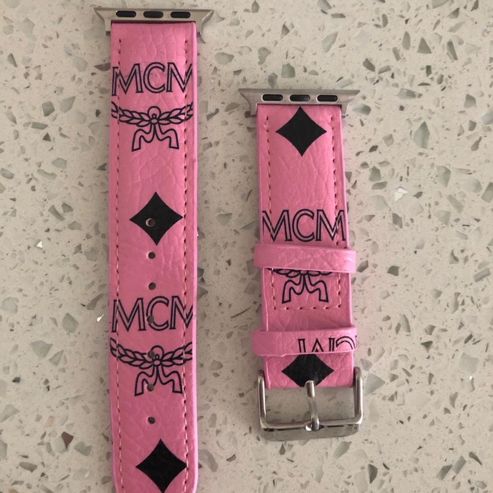 Pink Apple Watch band MCM